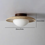 Lyonea - Simple Travertine LED Ceiling Lamp
