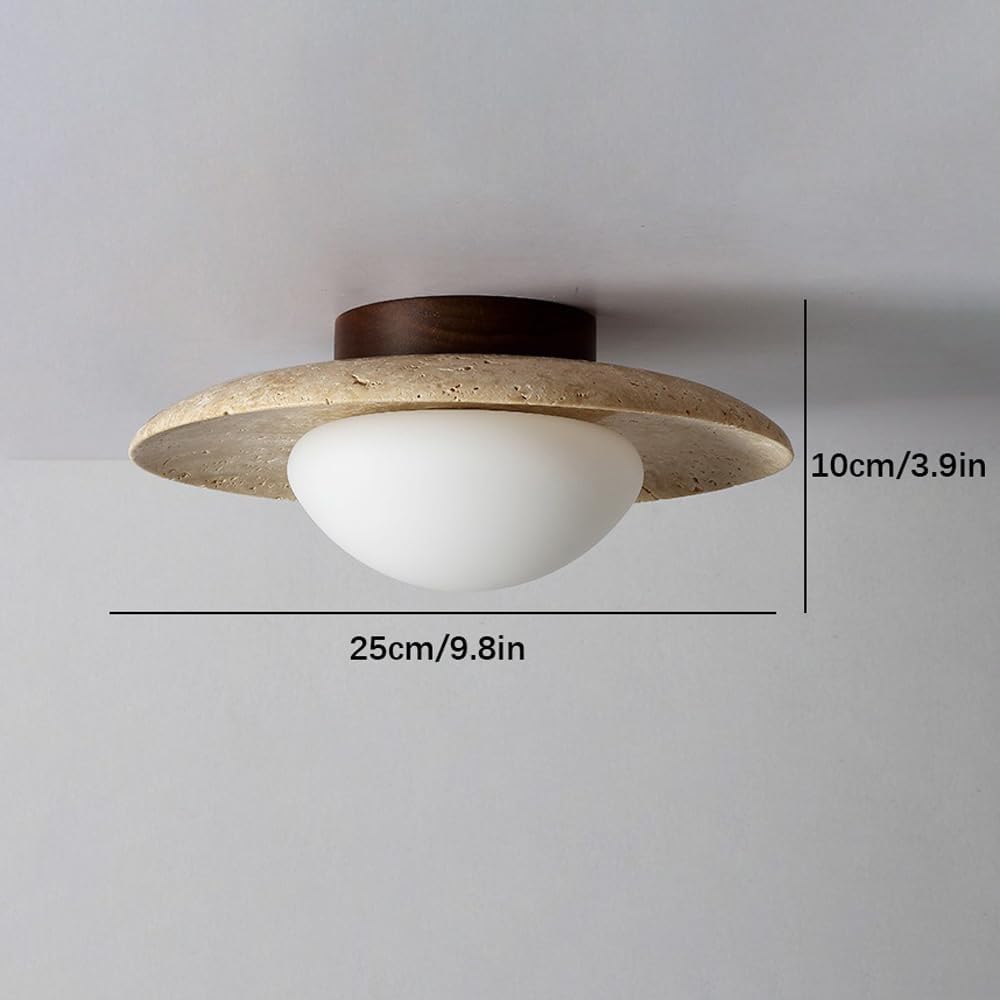 Lyonea - Simple Travertine LED Ceiling Lamp