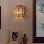Vintage Bohemian Hand-Woven Rope Wall Sconce LED 1-Light