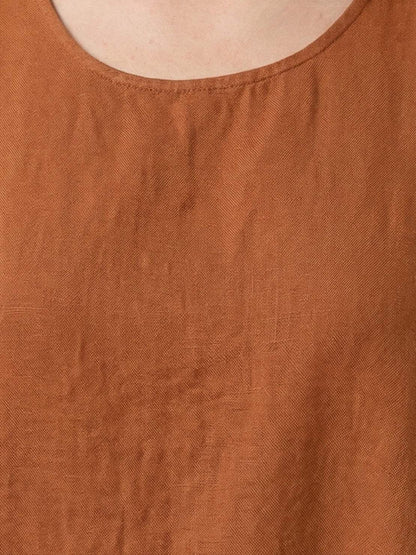 Effortless Maxi Dress for Women Round-Neck Sleeveless A-Line