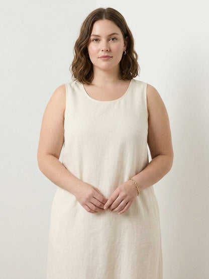 Effortless Maxi Dress for Women Round-Neck Sleeveless A-Line