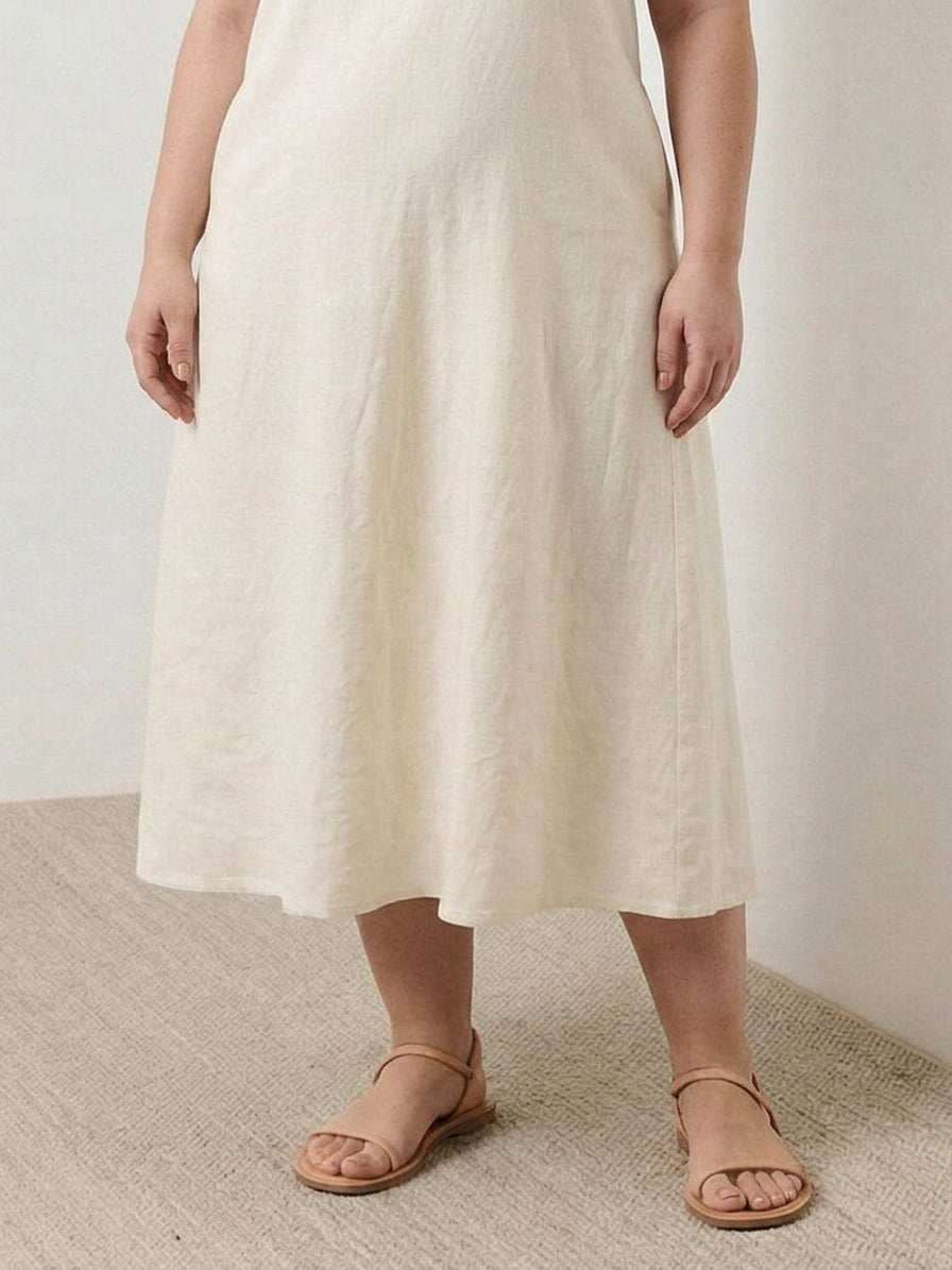 Effortless Maxi Dress for Women Round-Neck Sleeveless A-Line