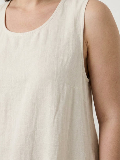 Effortless Maxi Dress for Women Round-Neck Sleeveless A-Line