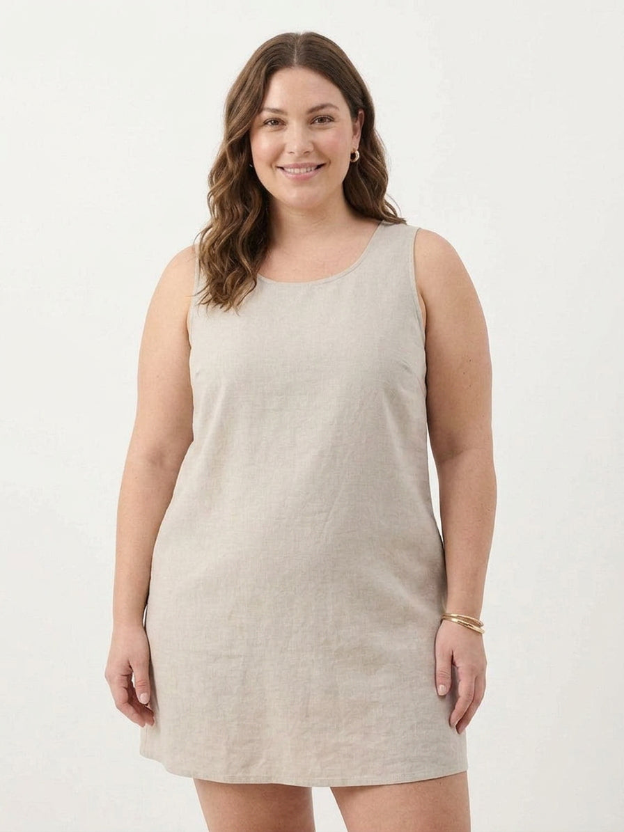 Effortless Maxi Dress for Women Round-Neck Sleeveless A-Line
