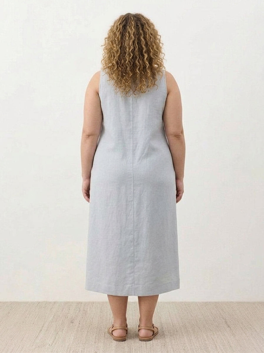 Effortless Maxi Dress for Women Round-Neck Sleeveless A-Line