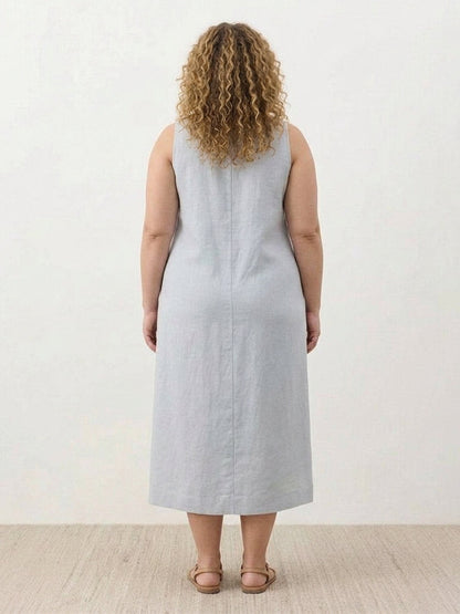 Effortless Maxi Dress for Women Round-Neck Sleeveless A-Line