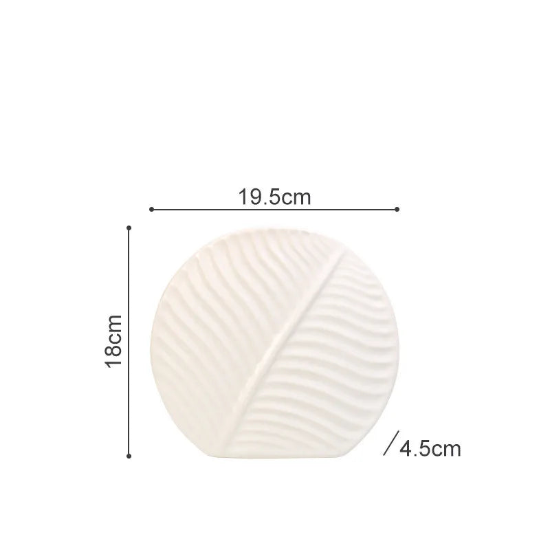 Bela Ceramic Vase | Handcrafted, Scandinavian Design with Leaf Texture