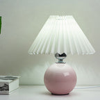Scandinavian Minimalist Ceramic Pleated Table Lamp with Single Light