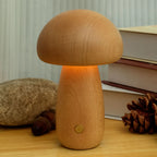 Boreal Mushroom Lamp | Natural Wood, Touch Control Dimming