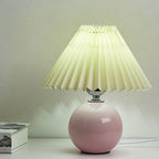 Scandinavian Minimalist Ceramic Pleated Table Lamp with Single Light