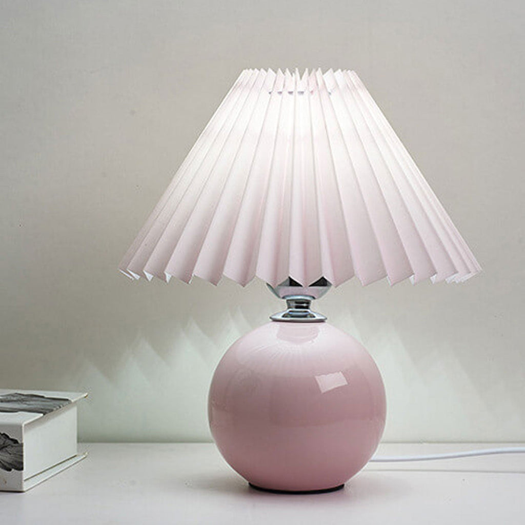 Scandinavian Minimalist Ceramic Pleated Table Lamp with Single Light