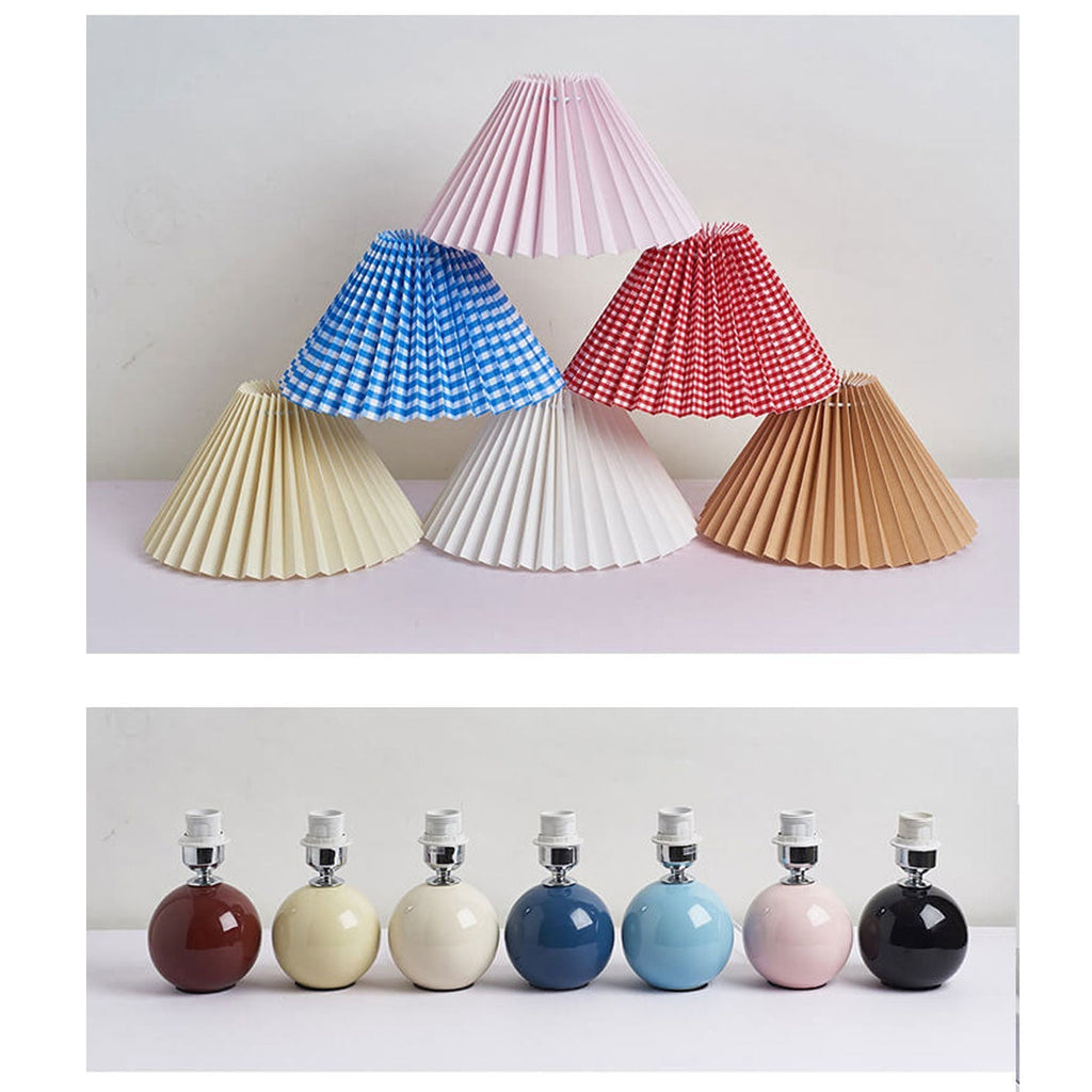 Scandinavian Minimalist Ceramic Pleated Table Lamp with Single Light