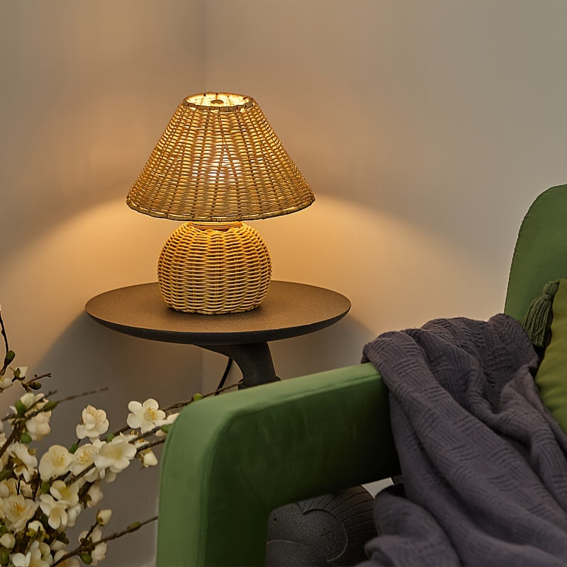 Bela Desk Lamp | Handwoven Bamboo, USB-Powered Ambient Light