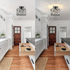 Bela Crystal Semi Flush Mount Ceiling Light | Elegant Metal Frame