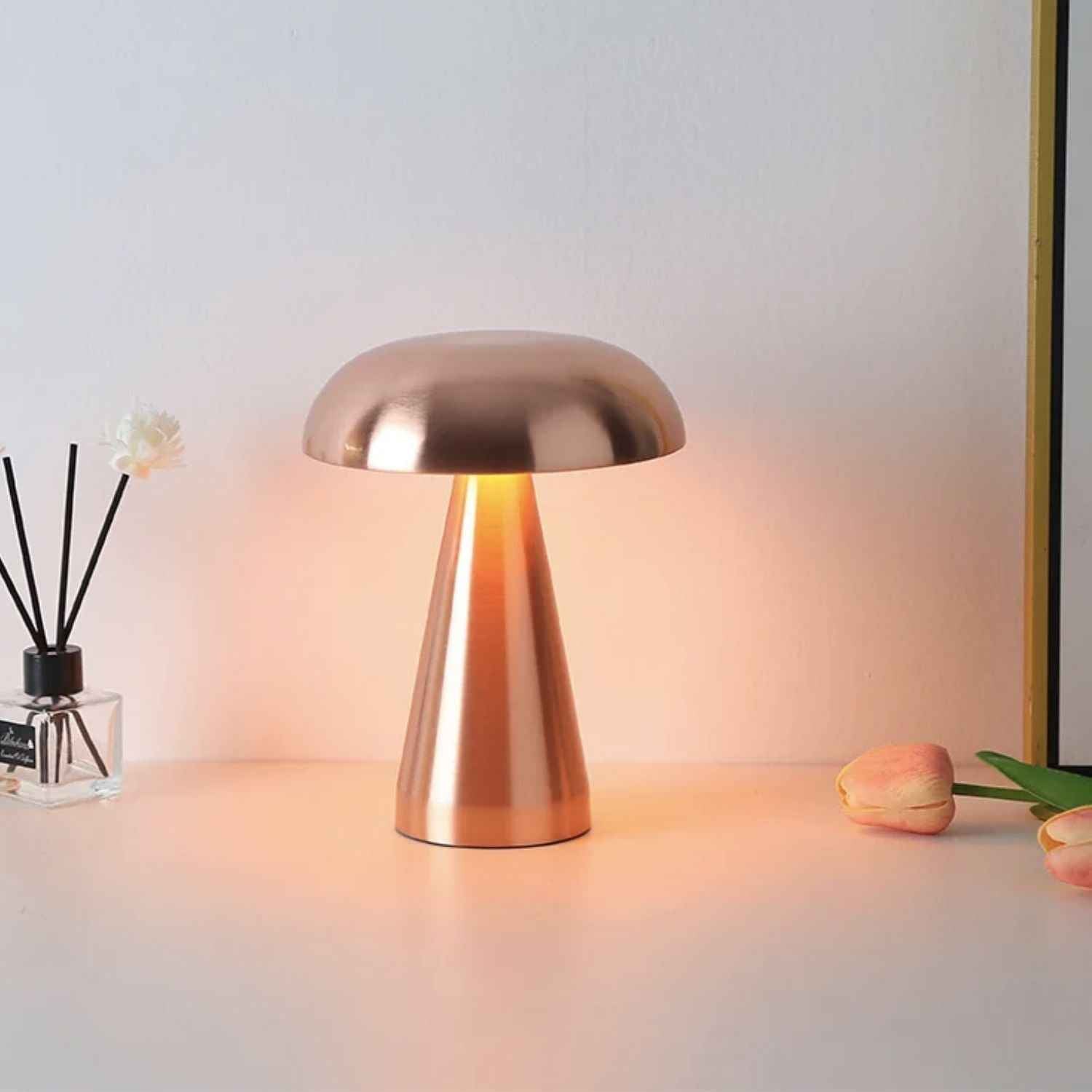 Aurora – Rose Gold Modern Rechargeable LED Table Lamp
