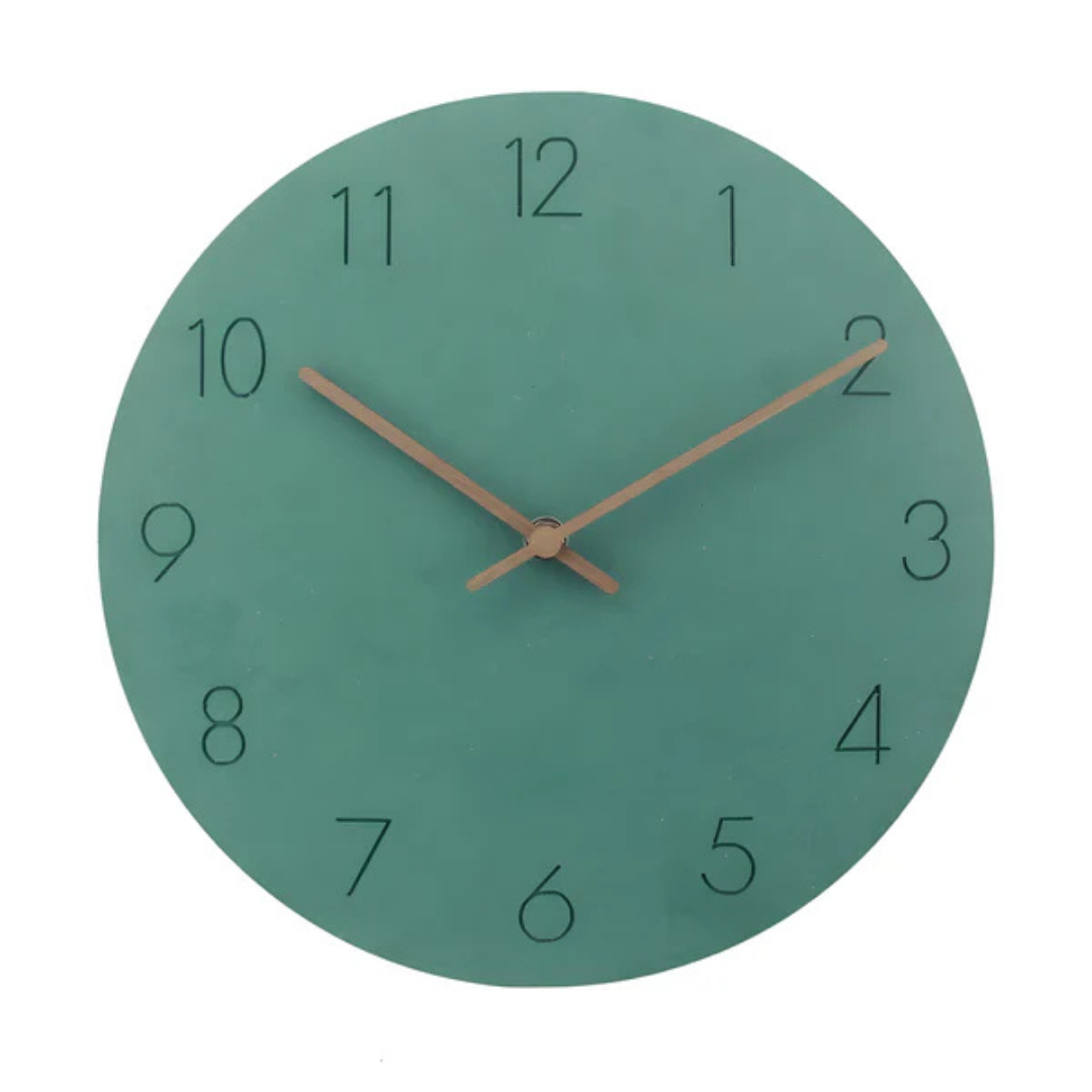 Nora Wall Clock | Silent Quartz Movement, Natural Wood Design