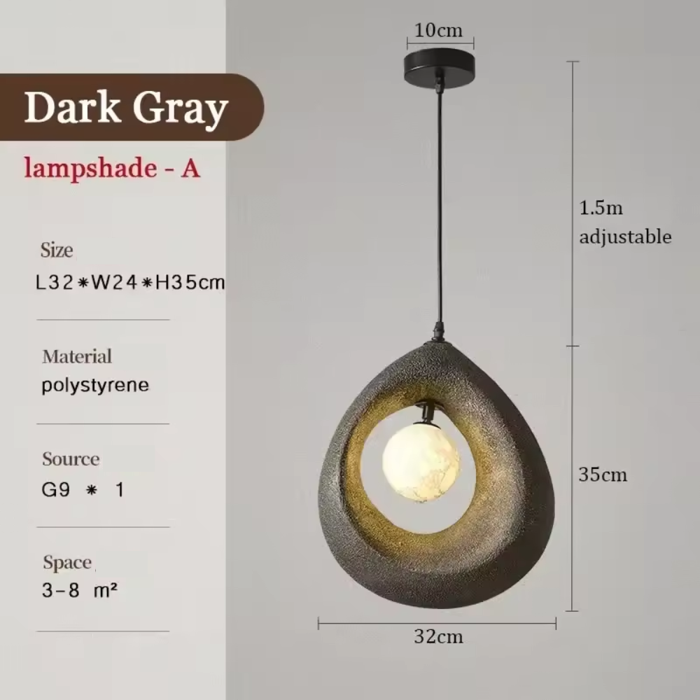 Auralessa - Japanese Wabi Sabi Hanging Lamp with Simple Design