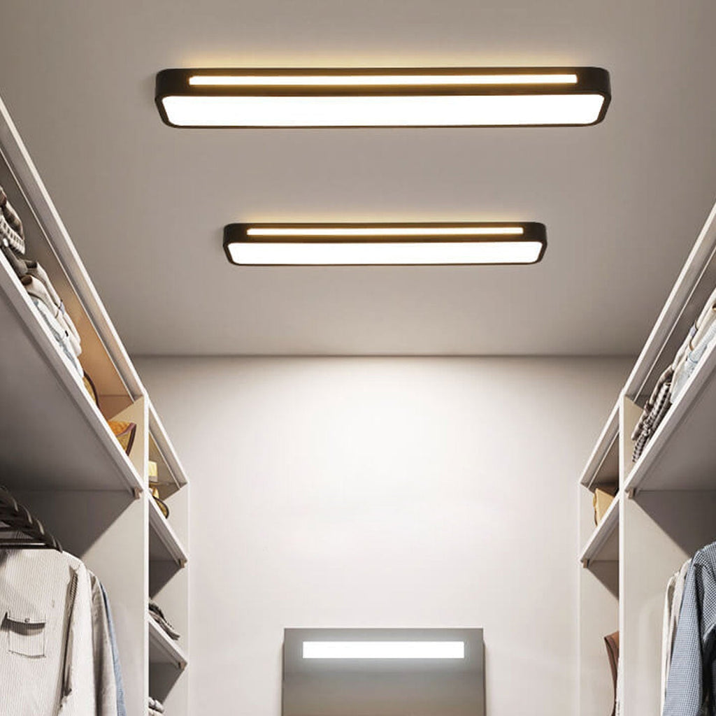 Scandinavian Minimalist Long LED Flush Mount Ceiling Fixture