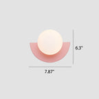 Contemporary Minimalist Colorful Glass Semi-Circle Wall Sconce Lamp with One Light