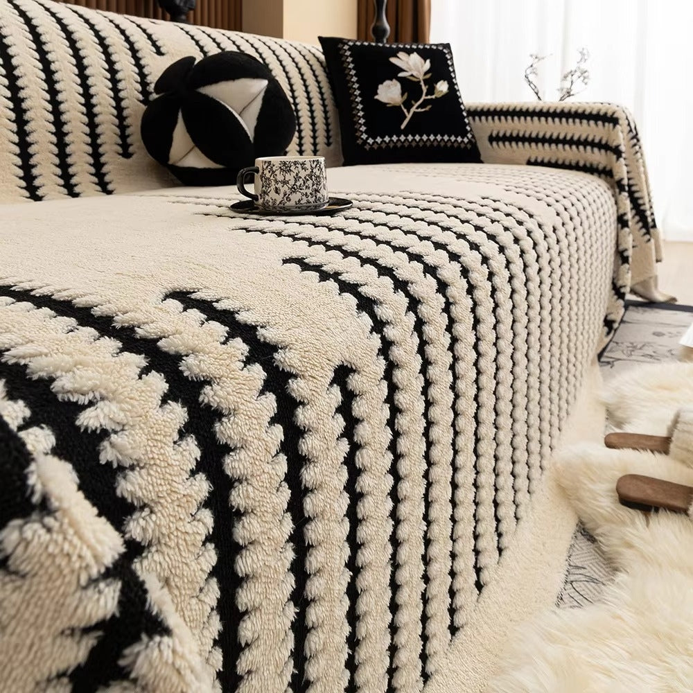 Heritage Plush Sofa Cover with Tufting