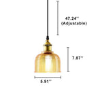 Retro Textured Lattice Glass Single Pendant Light