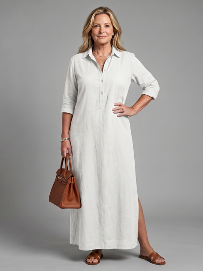 Effortless Shirt Maxi Dress for Women Long Sleeve