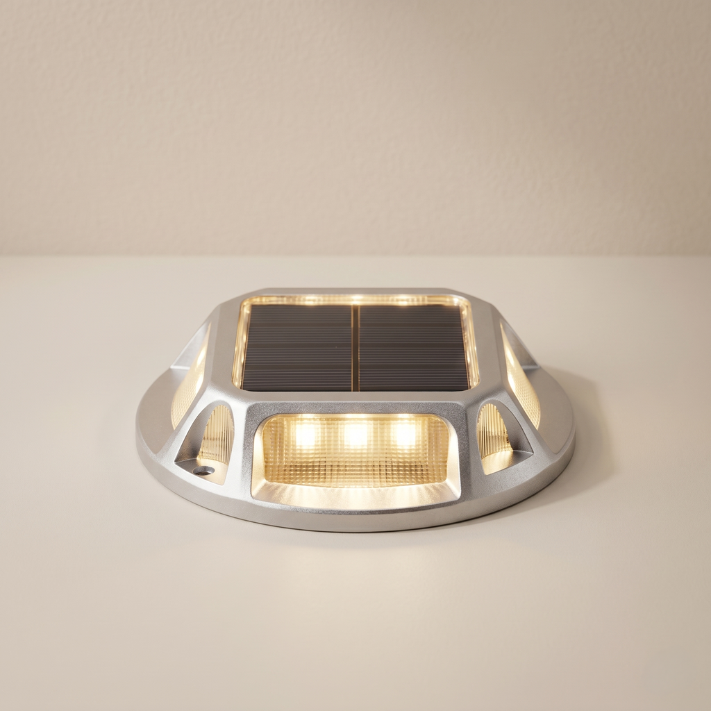 Solar Deck Light IP68 Waterproof 12 LED Cool White Aluminum Alloy Pathway Light