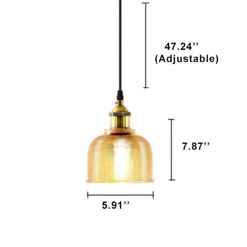 Vintage Textured Glass Pendant 1-Light