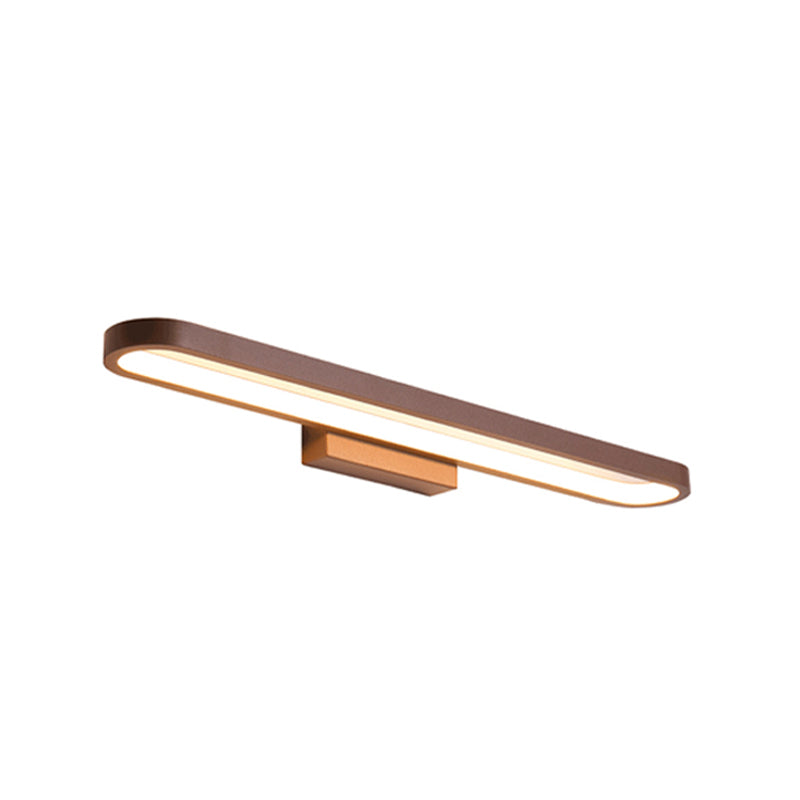 European Minimalist Circular LED Wall Sconce Mirror Light in Aluminum