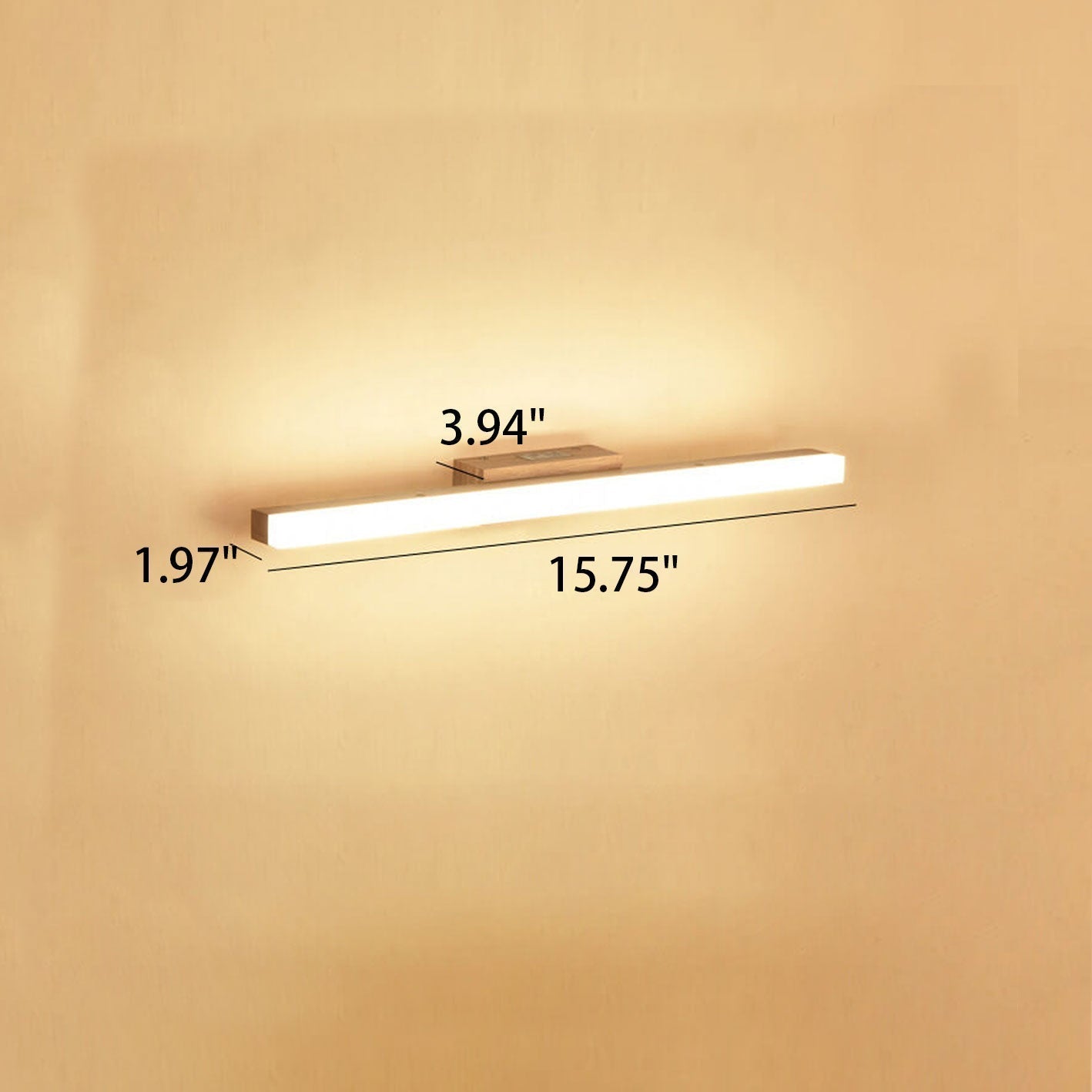 Nordic Minimalist Wooden LED Wall Sconce - Long Strip Vanity Light