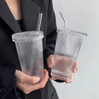 Belo Glass Set | 380ml with Lid and Straw, Durable Design