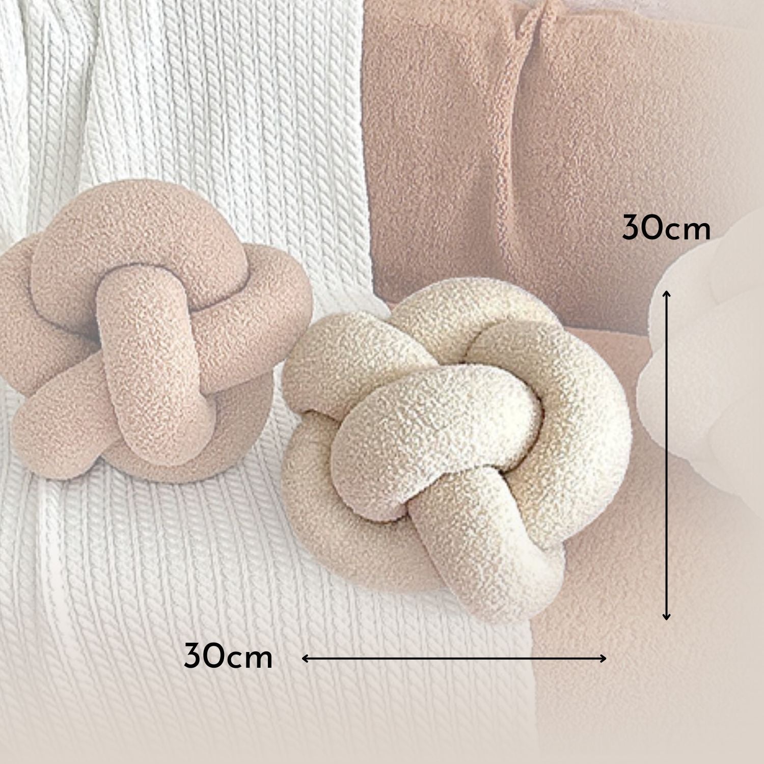 Bela Knot Cushion | Soft Bouclé Fabric, Sculptural Design