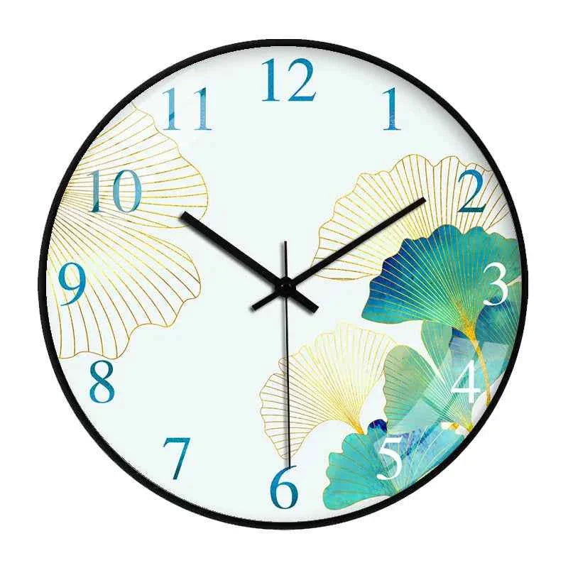 Fiora Wall Clock | Elegant Floral Design, Silent Quartz Mechanism