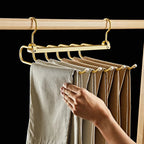6-Tier Pants Hanger Organizer with 360° Rotating Hook – Aluminum Alloy Design