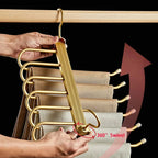 6-Tier Pants Hanger Organizer with 360° Rotating Hook – Aluminum Alloy Design