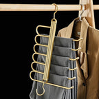 6-Tier Pants Hanger Organizer with 360° Rotating Hook – Aluminum Alloy Design