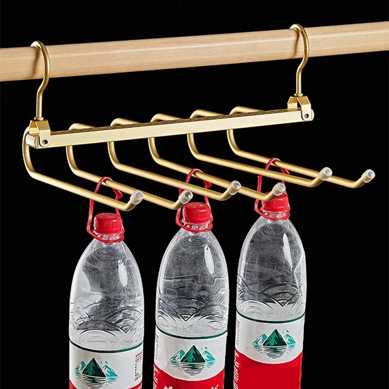 6-Tier Pants Hanger Organizer with 360° Rotating Hook – Aluminum Alloy Design