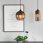 Viresta - Scandinavian Hanging Lamp of Wood and Tinted Glass