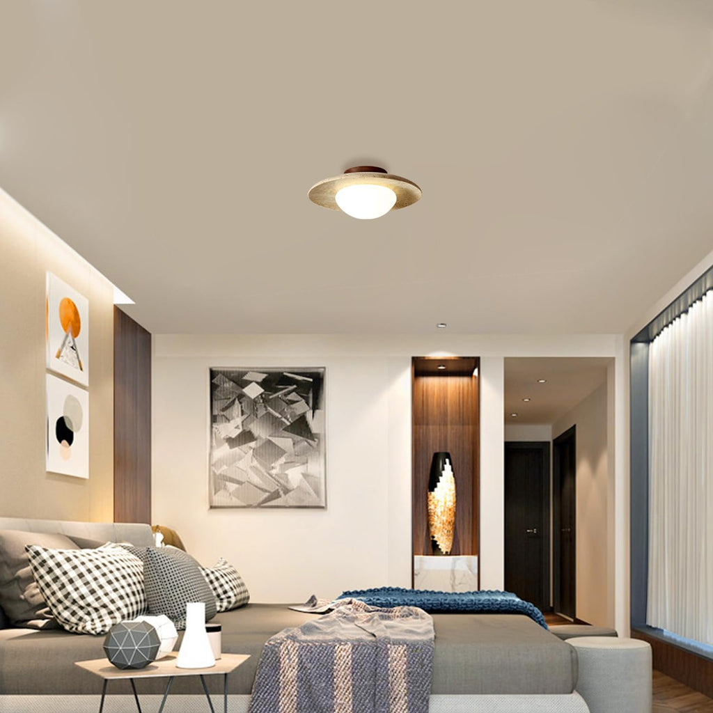 Lyonea - Simple Travertine LED Ceiling Lamp