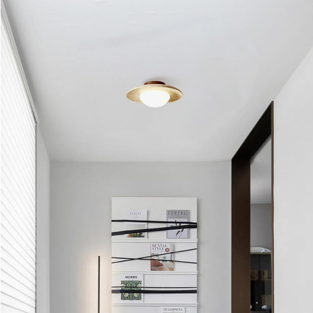 Lyonea - Simple Travertine LED Ceiling Lamp