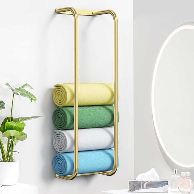 StilRaum: Towel Holder Bathroom – Elegant Wall Mount Made of Stainless Steel, Stable & Decorative for Small Bathrooms