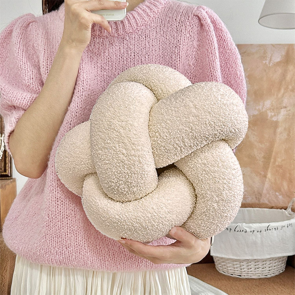 Bela Knot Cushion | Soft Bouclé Fabric, Sculptural Design