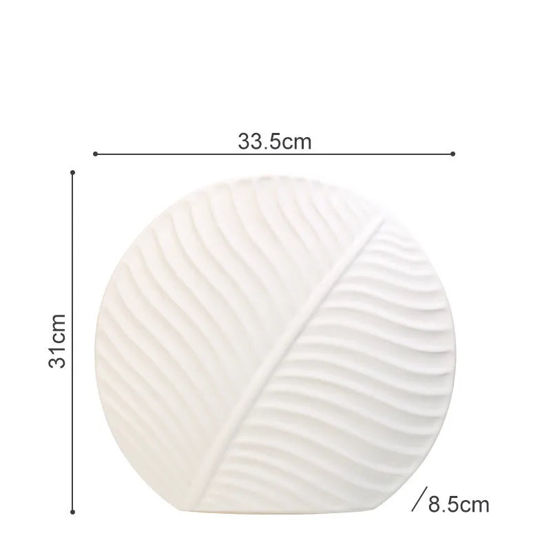 Bela Ceramic Vase | Handcrafted, Scandinavian Design with Leaf Texture