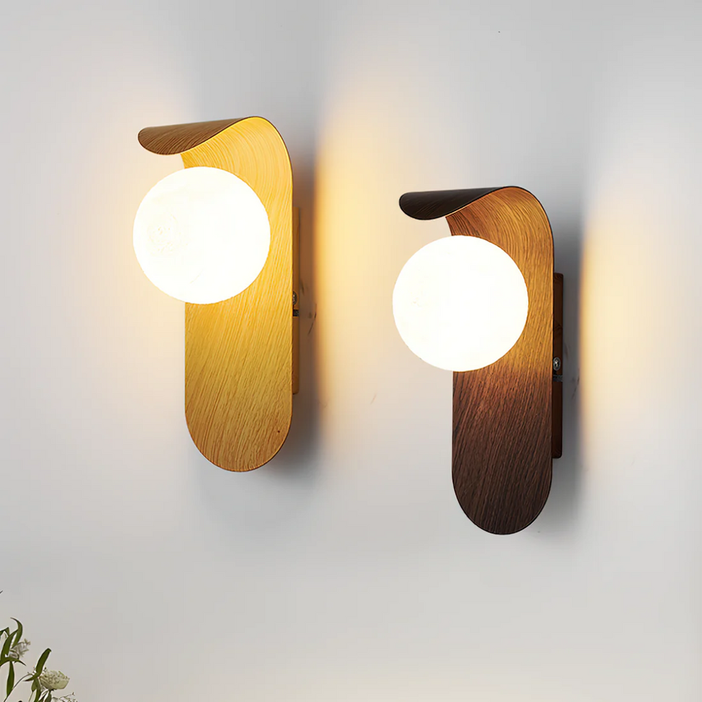 Icar LED Wall Lamp | Minimalist Wooden Design, Soft Ambient Glow