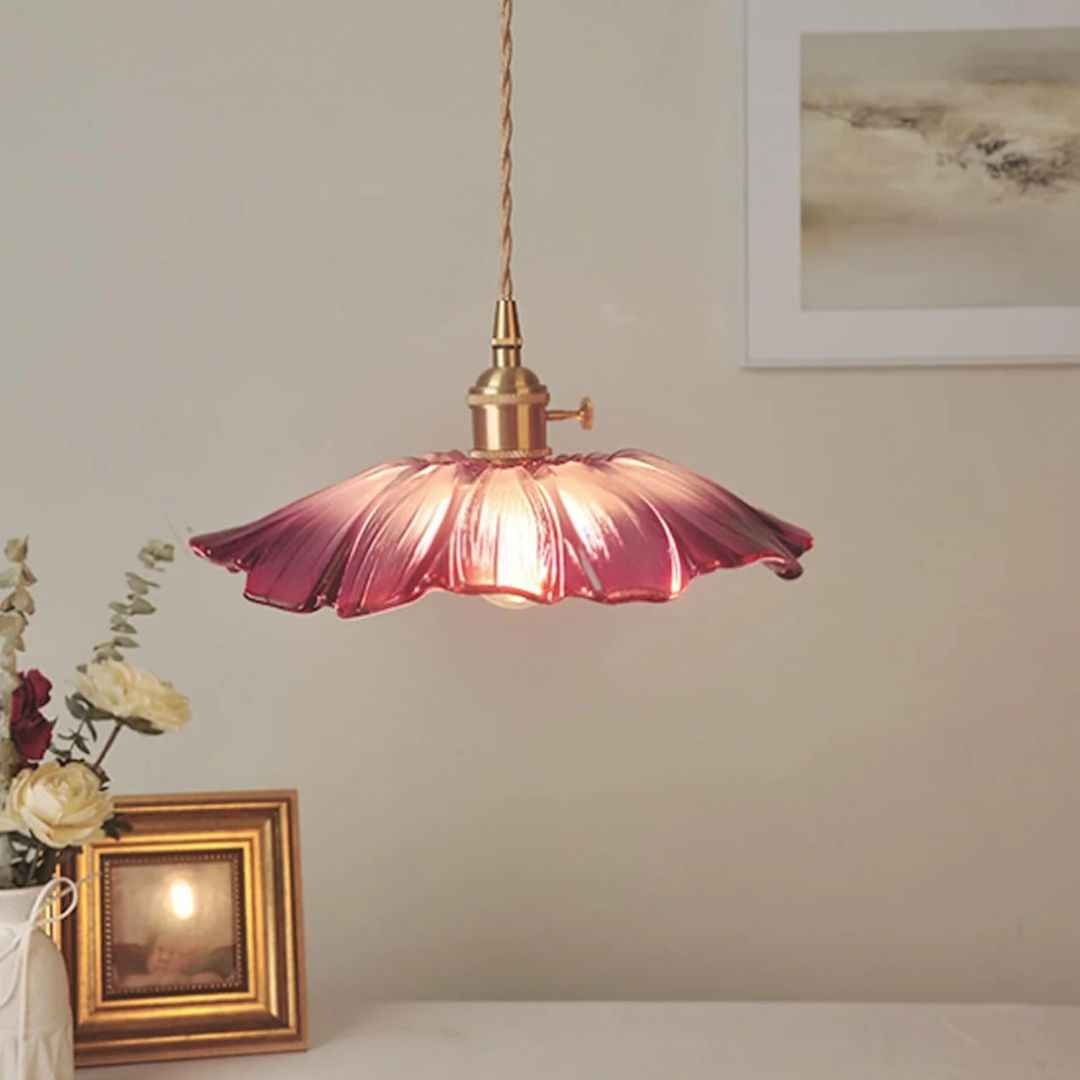 Bela Glass Pendant Light | Flower Shape, Adjustable Length 150 cm