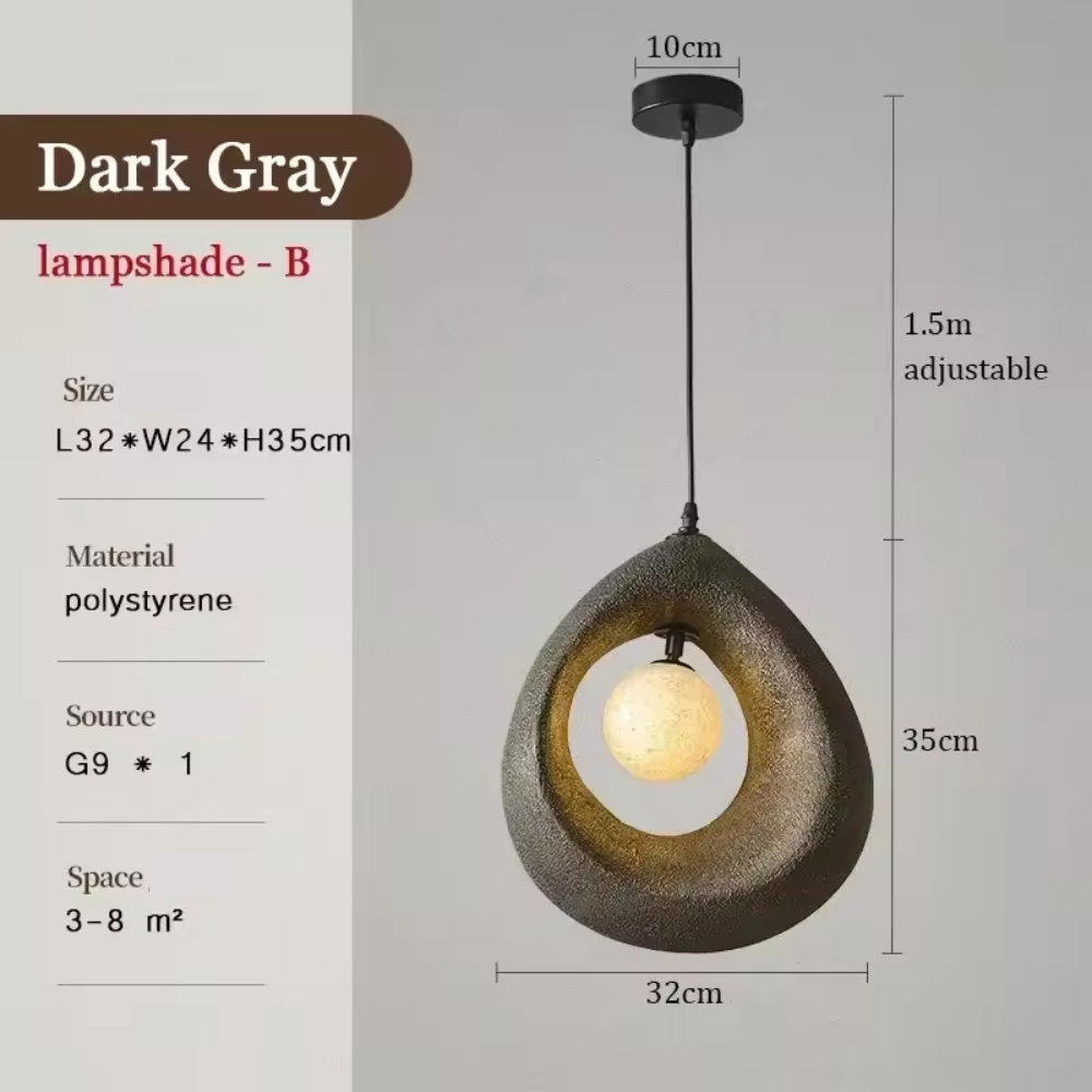 Auralessa - Japanese Wabi Sabi Hanging Lamp with Simple Design