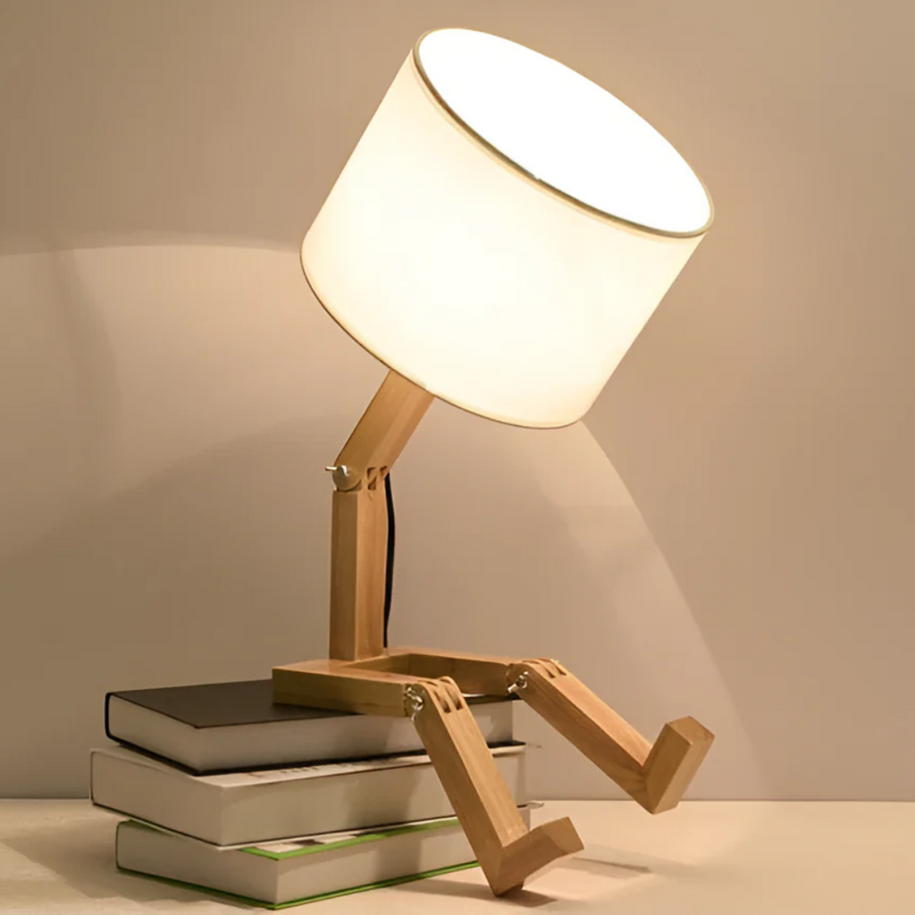 Rilo Table Lamp | Adjustable Wooden Design, Soft Warm Glow