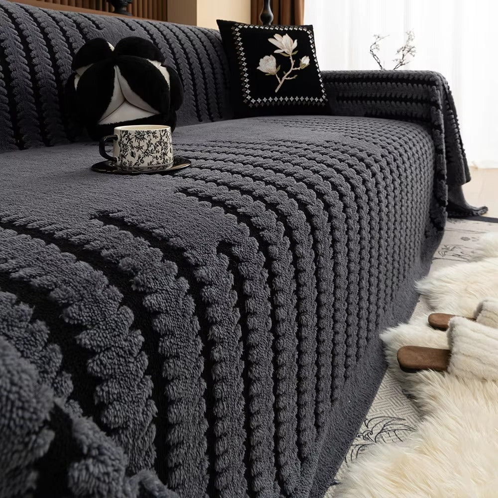 Heritage Plush Sofa Cover with Tufting