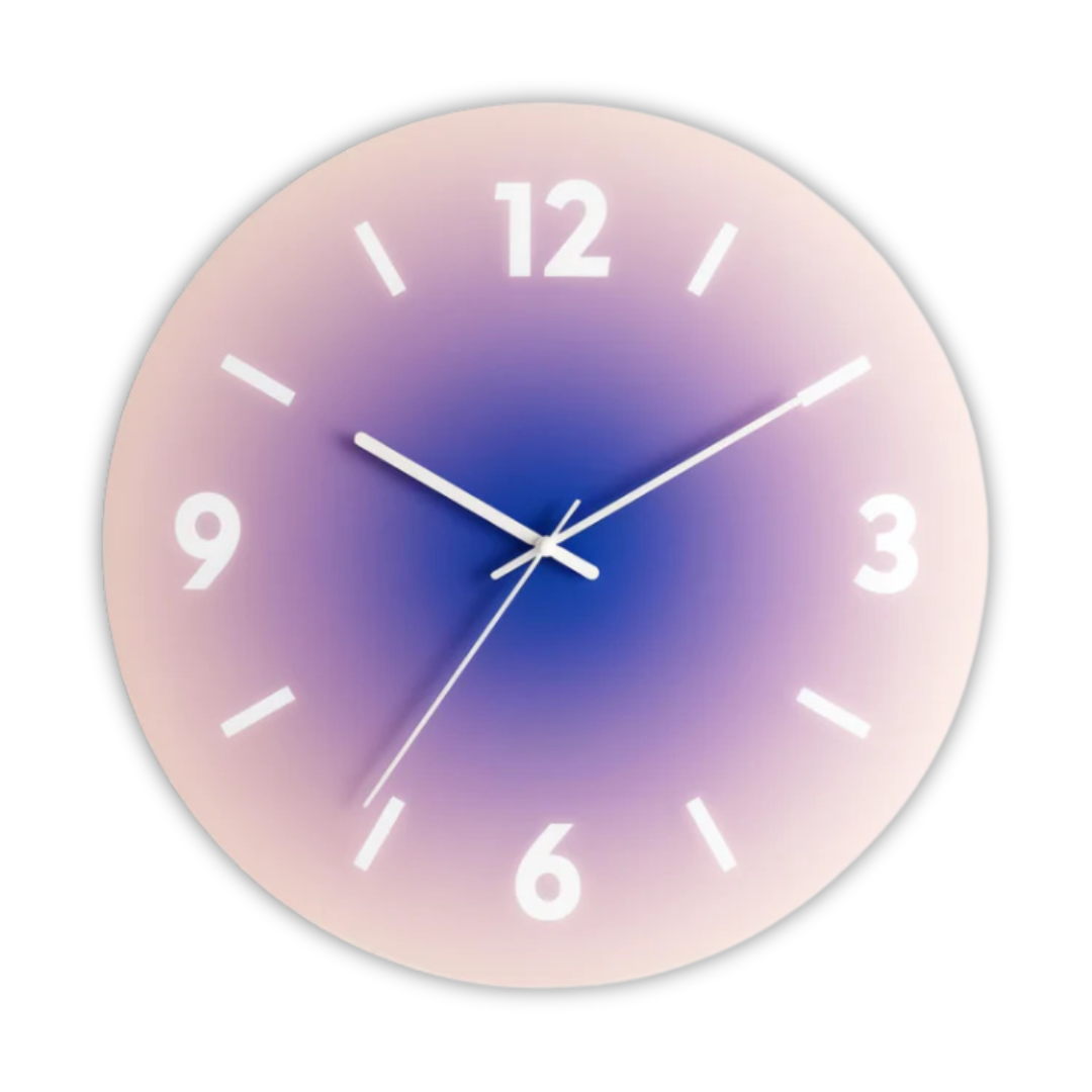 Bela Glass Wall Clock | Modern Gradient Design, Silent Quartz Movement