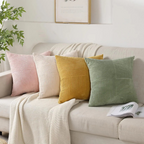 Bello Corduroy Cushion Covers | Soft Striped Texture, Invisible Zipper